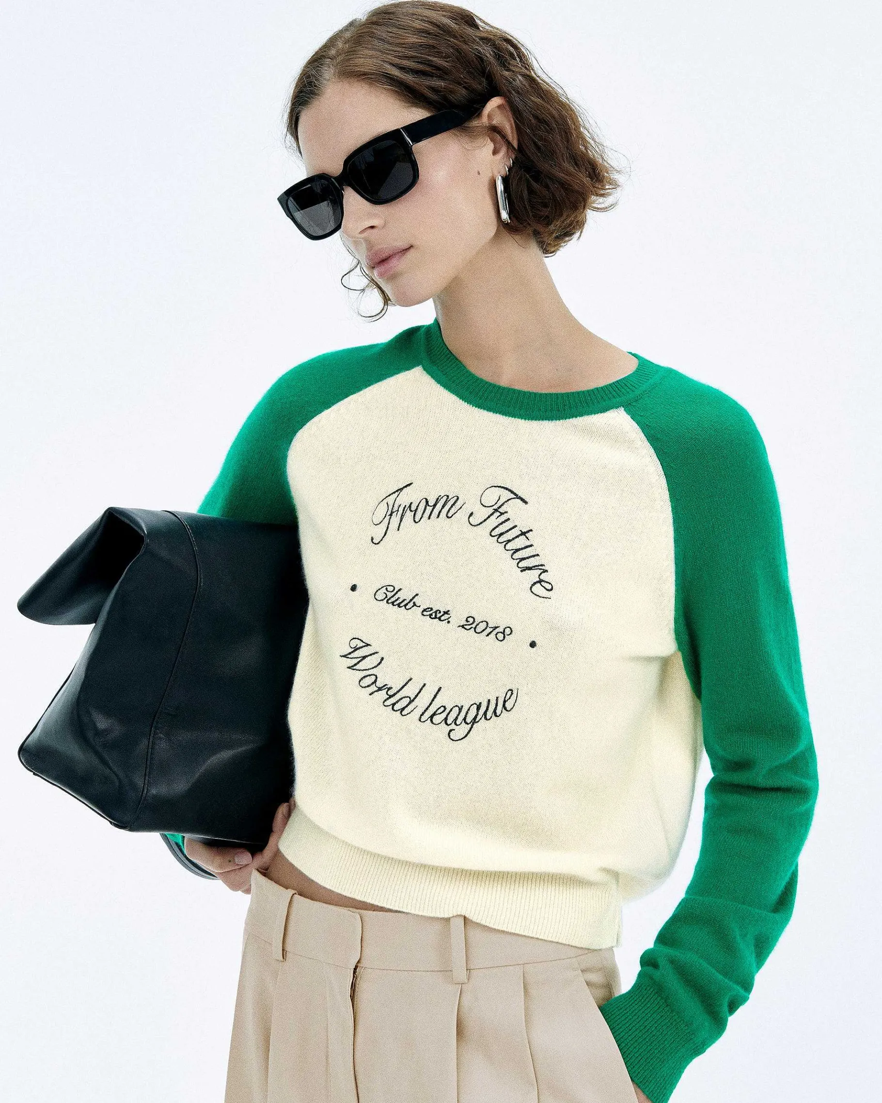Discount FROM FUTURE Pull Col Rond Club Ecru