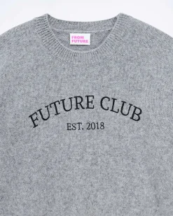 Online FROM FUTURE Pull Col Rond Future Gris Chine Fonce