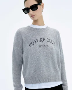 Online FROM FUTURE Pull Col Rond Future Gris Chine Fonce