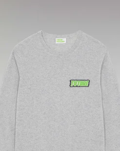 Online FROM FUTURE Pull Col Rond Future Gris Chine Clair