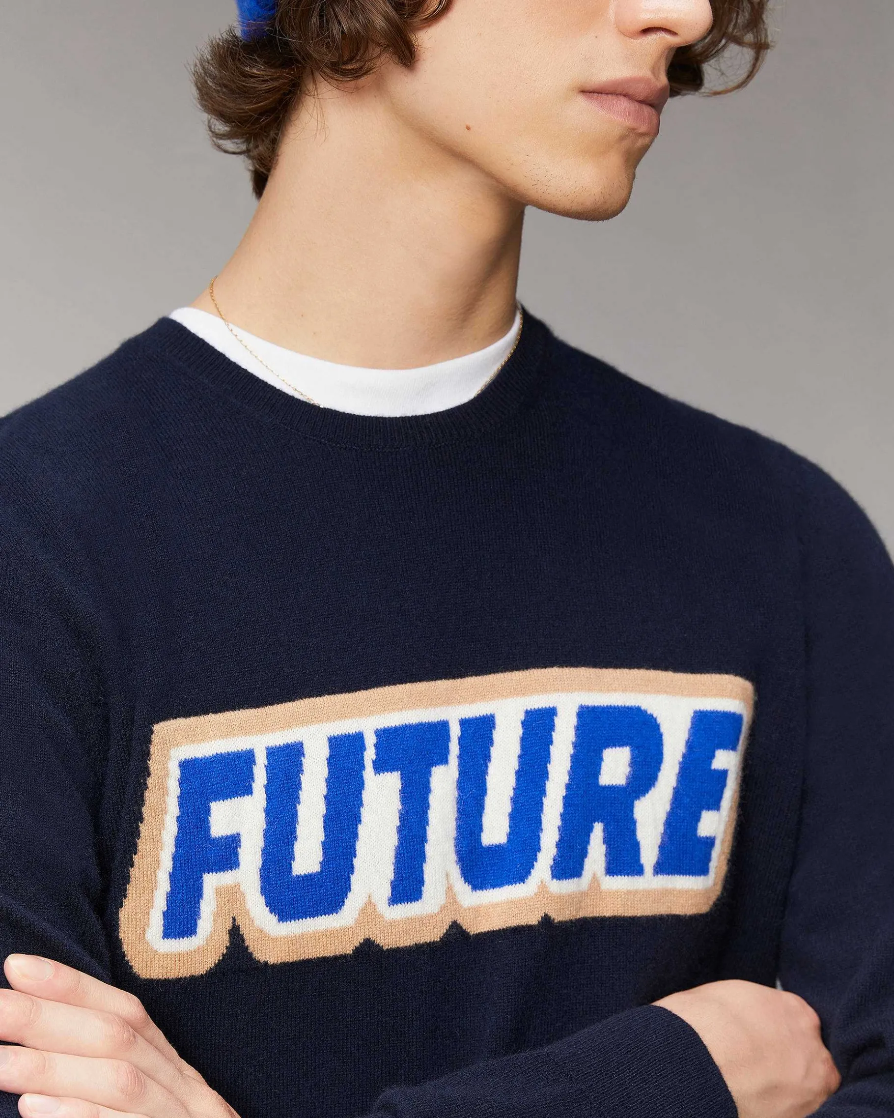 Best FROM FUTURE Pull Col Rond Future Navy
