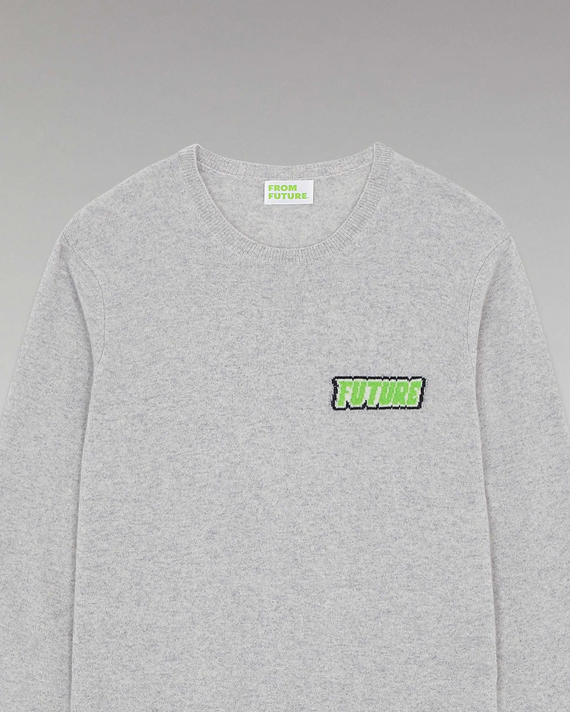 Online FROM FUTURE Pull Col Rond Future Gris Chine Clair