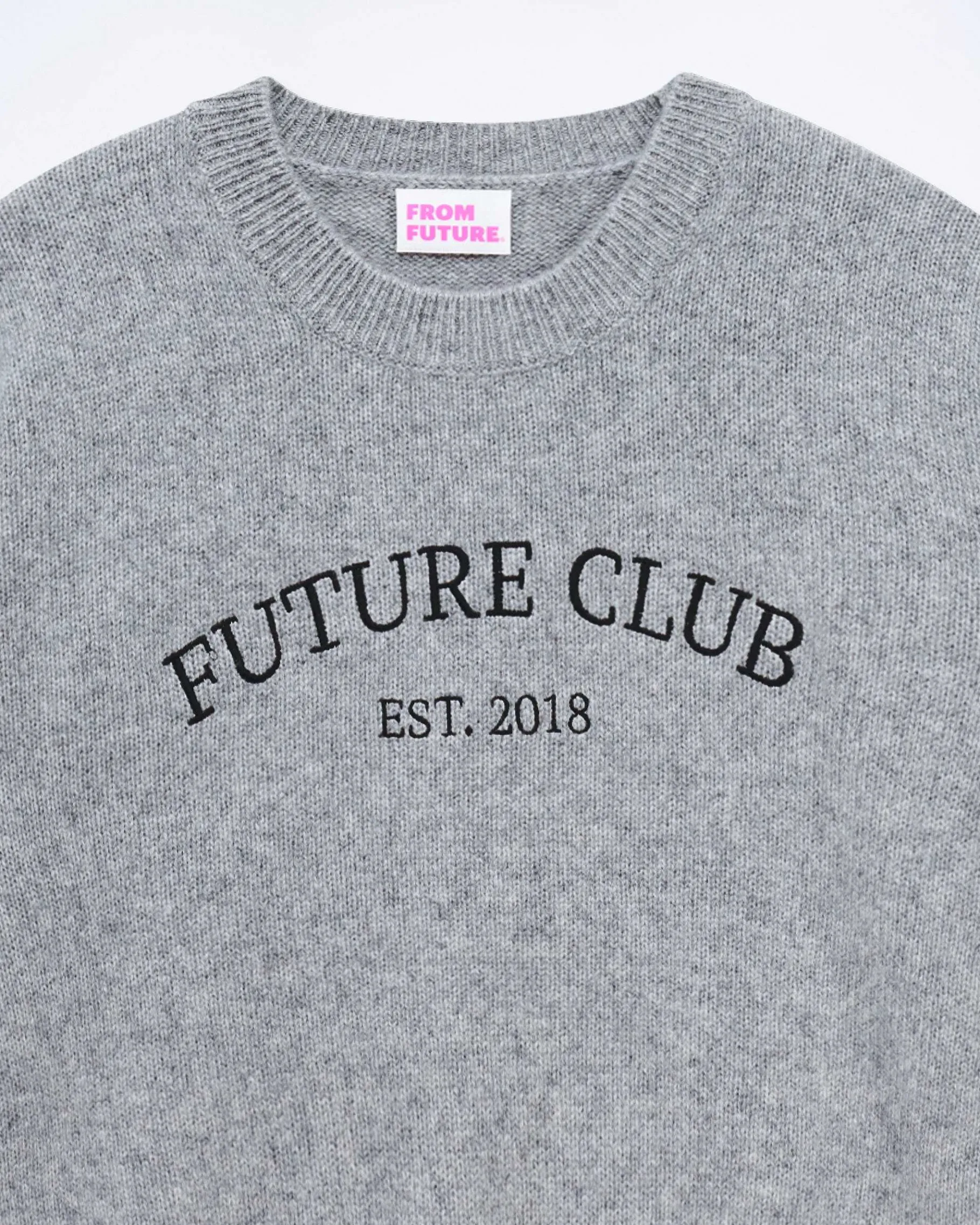 Best FROM FUTURE Pull Col Rond Future Gris Chine Fonce