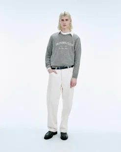 Clearance FROM FUTURE Pull Col Rond Future Club Gris Chine Fonce