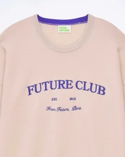 New FROM FUTURE Pull Col Rond Future Club Light Beige