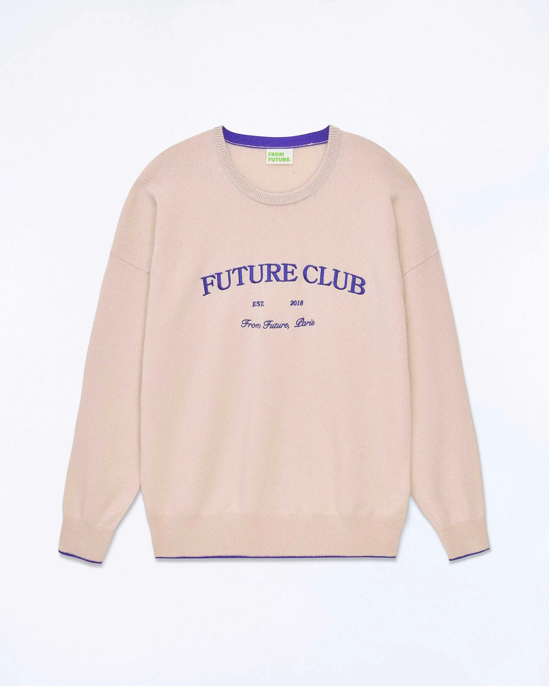 Outlet FROM FUTURE Pull Col Rond Future Club Light Beige
