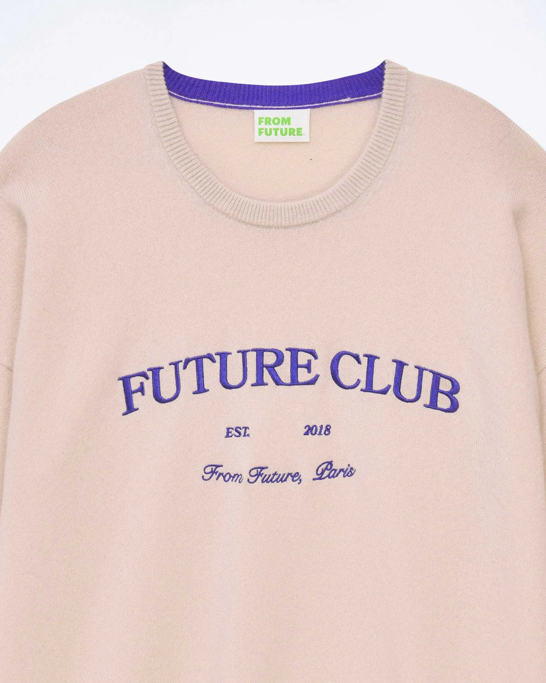 Outlet FROM FUTURE Pull Col Rond Future Club Light Beige