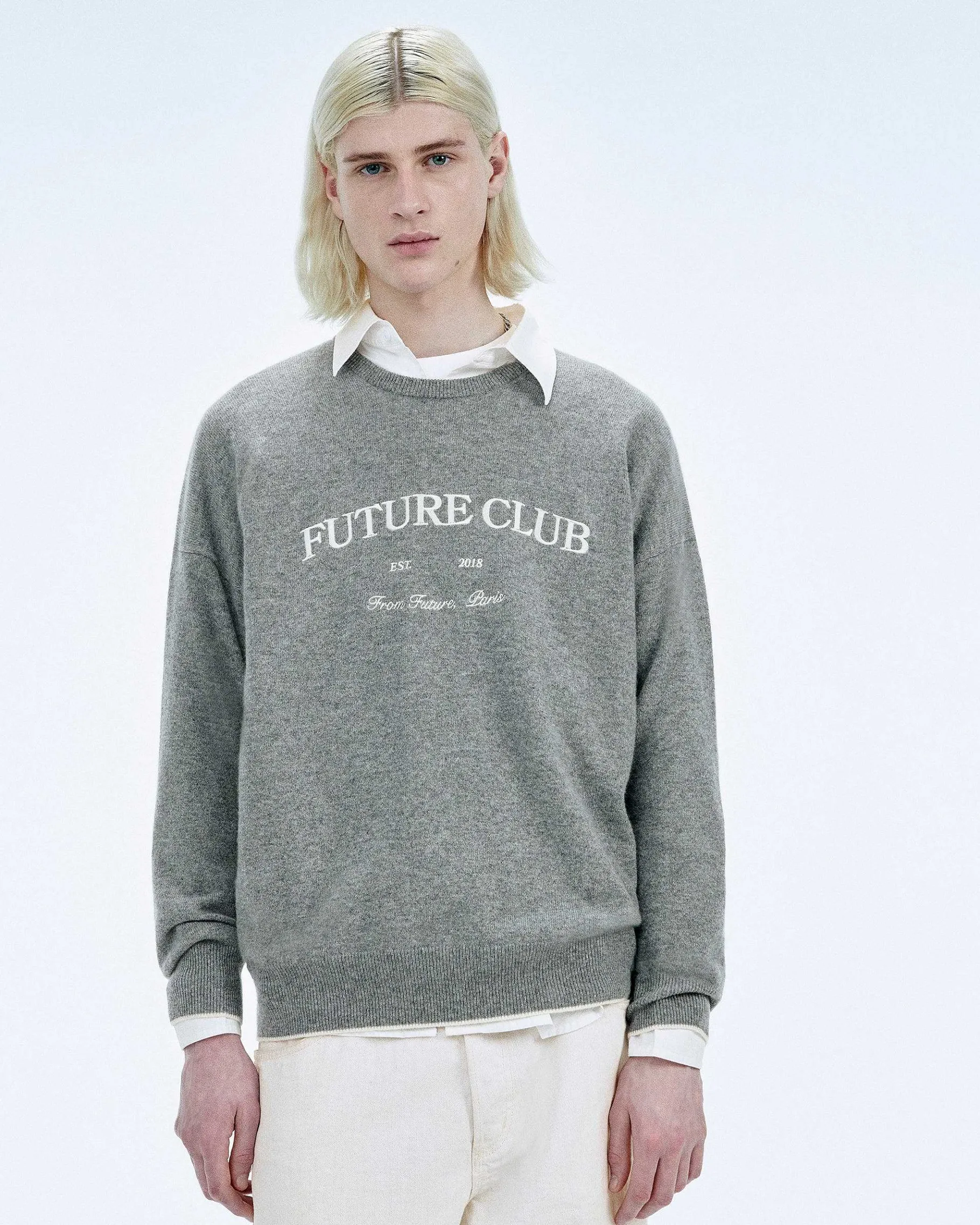 Outlet FROM FUTURE Pull Col Rond Future Club Light Beige