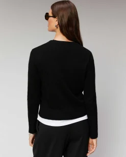 Discount FROM FUTURE Pull Col Rond Future Etoile Filante Leger Noir
