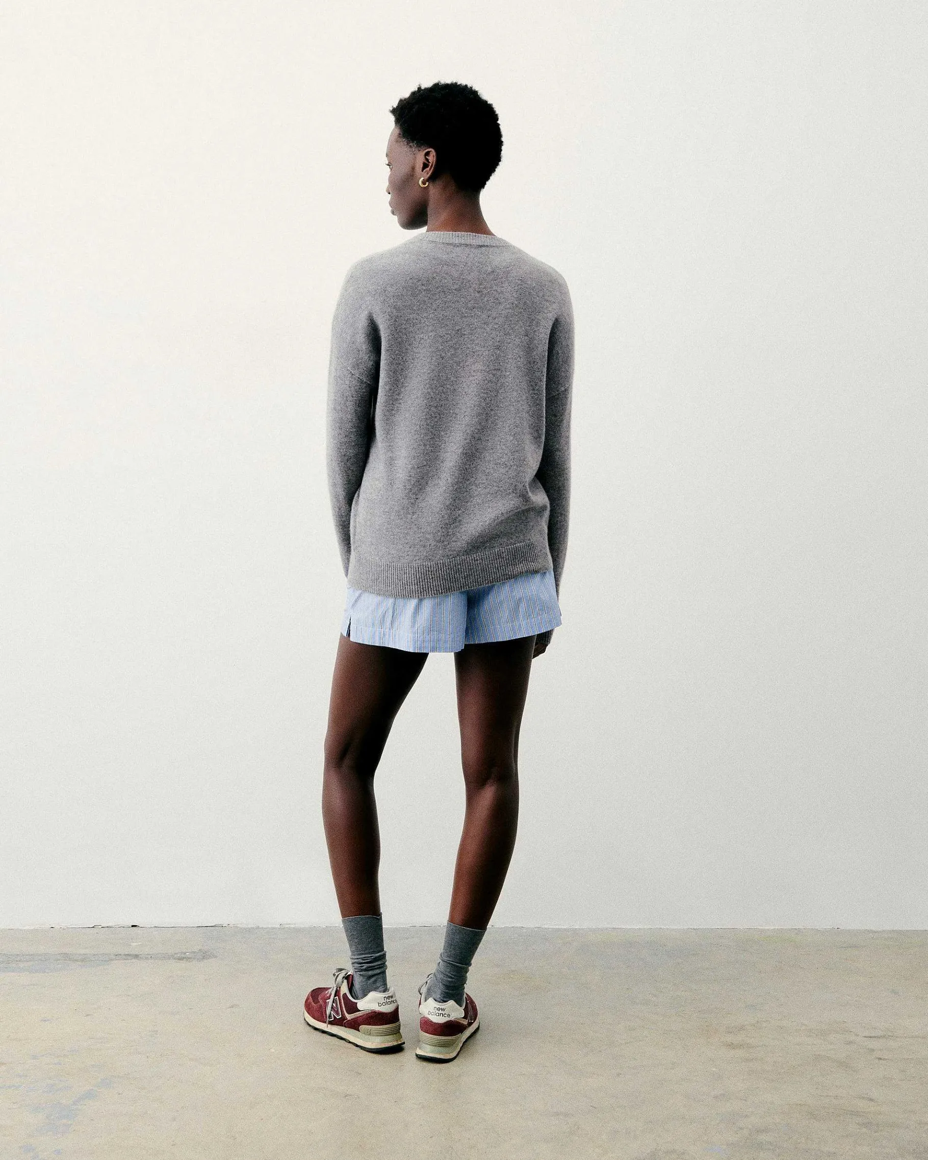 New FROM FUTURE Pull Col Rond Keep It Healthy Gris Chine Fonce