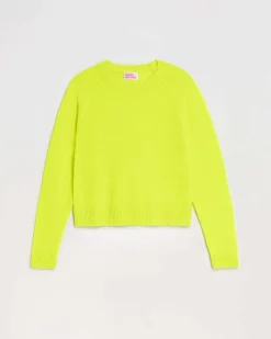 Clearance FROM FUTURE Pull Col Rond Leger Jaune Fluo