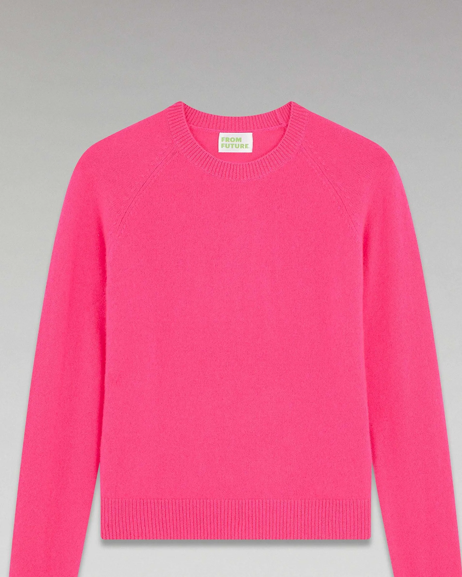 Discount FROM FUTURE Pull Col Rond Leger Winter Fuschia