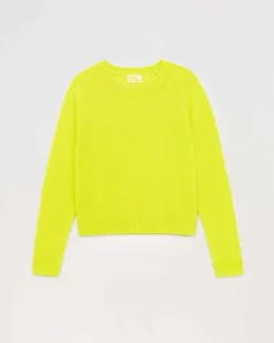 Clearance FROM FUTURE Pull Col Rond Leger Jaune Fluo