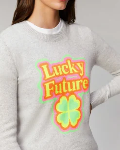 New FROM FUTURE Pull Col Rond Lucky Future Leger Ecru