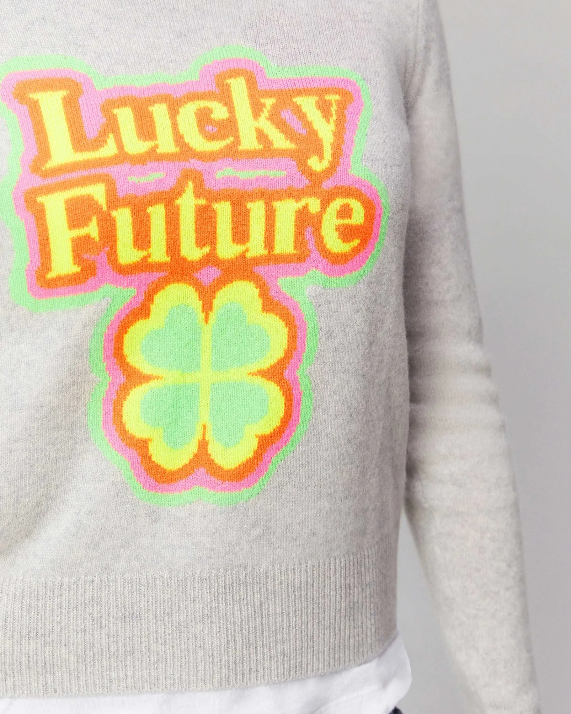 New FROM FUTURE Pull Col Rond Lucky Future Leger Ecru