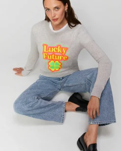 New FROM FUTURE Pull Col Rond Lucky Future Leger Ecru