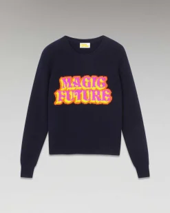 New FROM FUTURE Pull Col Rond Magic Future Navy