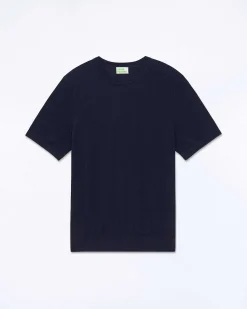 Discount FROM FUTURE Pull Col Rond Manches Courtes Navy