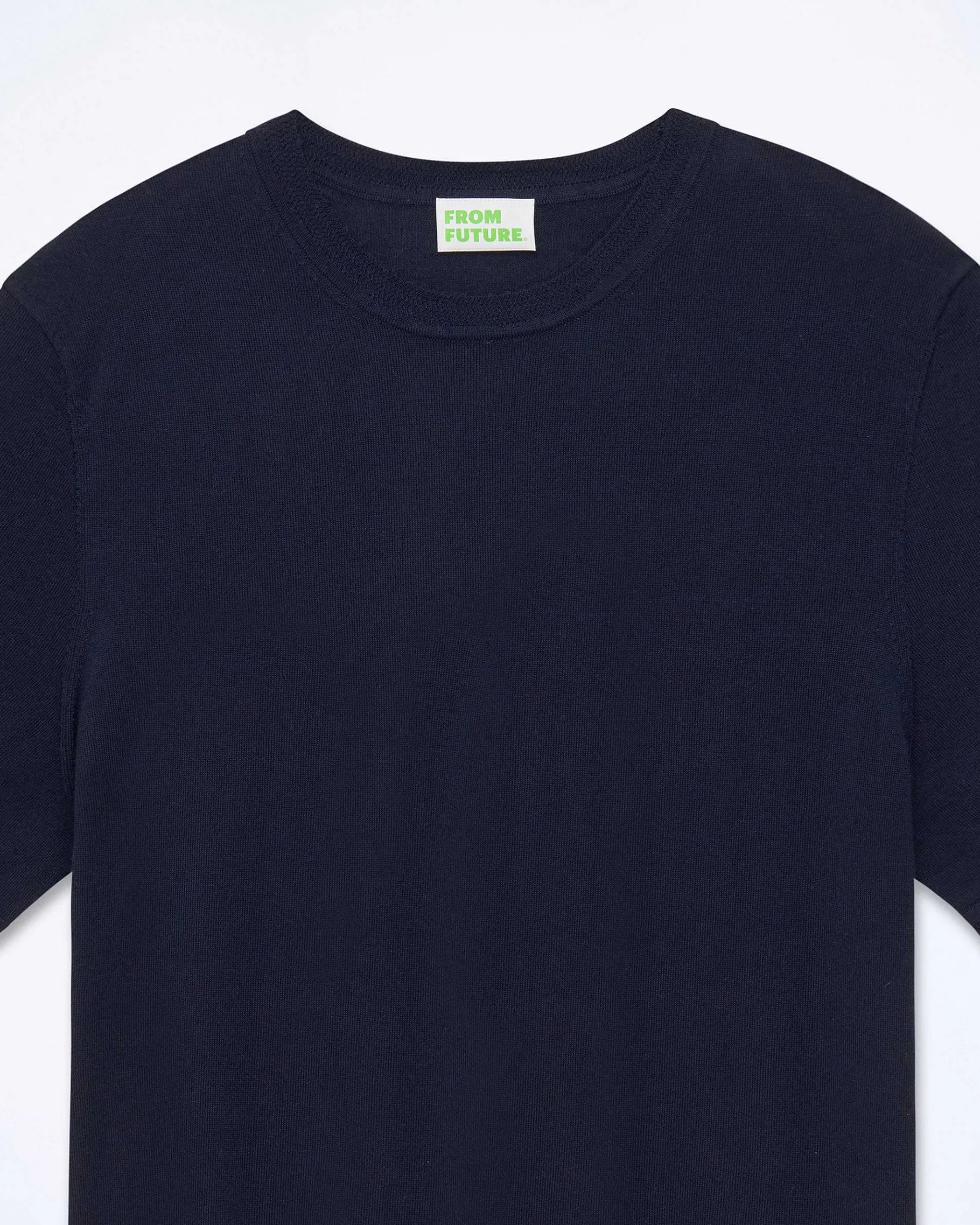 Discount FROM FUTURE Pull Col Rond Manches Courtes Navy