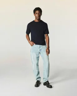 Discount FROM FUTURE Pull Col Rond Manches Courtes Navy
