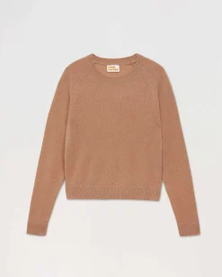 Sale FROM FUTURE Pull Col Rond Manches Raglan Light Summer Camel