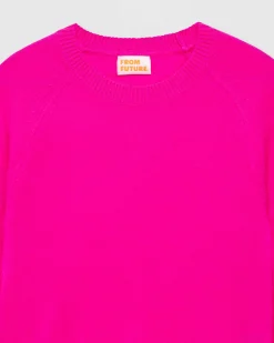 Hot FROM FUTURE Pull Col Rond Manches Raglan Light Flash Pink