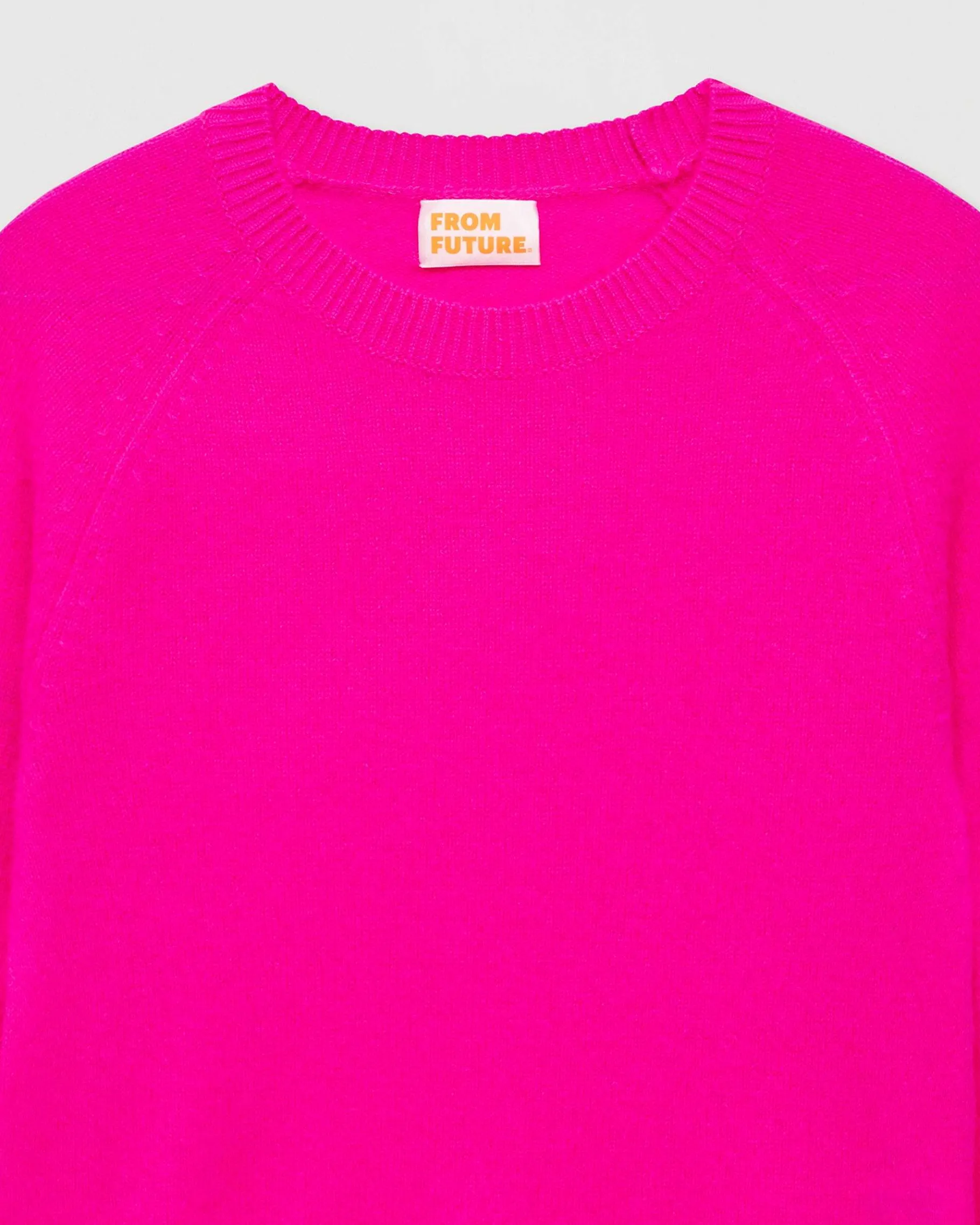 Hot FROM FUTURE Pull Col Rond Manches Raglan Light Flash Pink