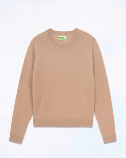 Discount FROM FUTURE Pull Col Rond Manches Raglan Light Tropical Camel