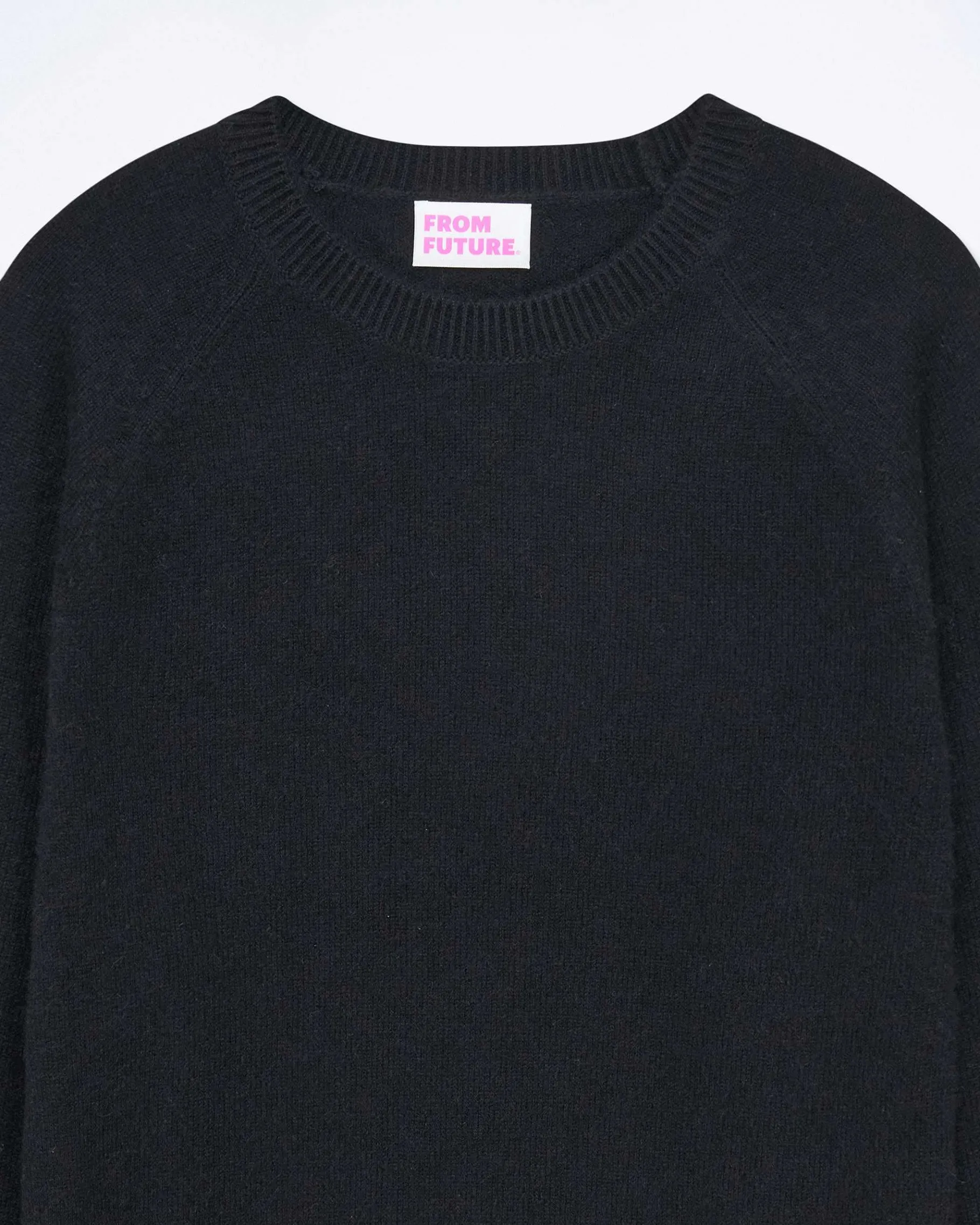 Online FROM FUTURE Pull Col Rond Manches Raglan Light Noir