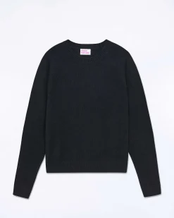 Online FROM FUTURE Pull Col Rond Manches Raglan Light Noir