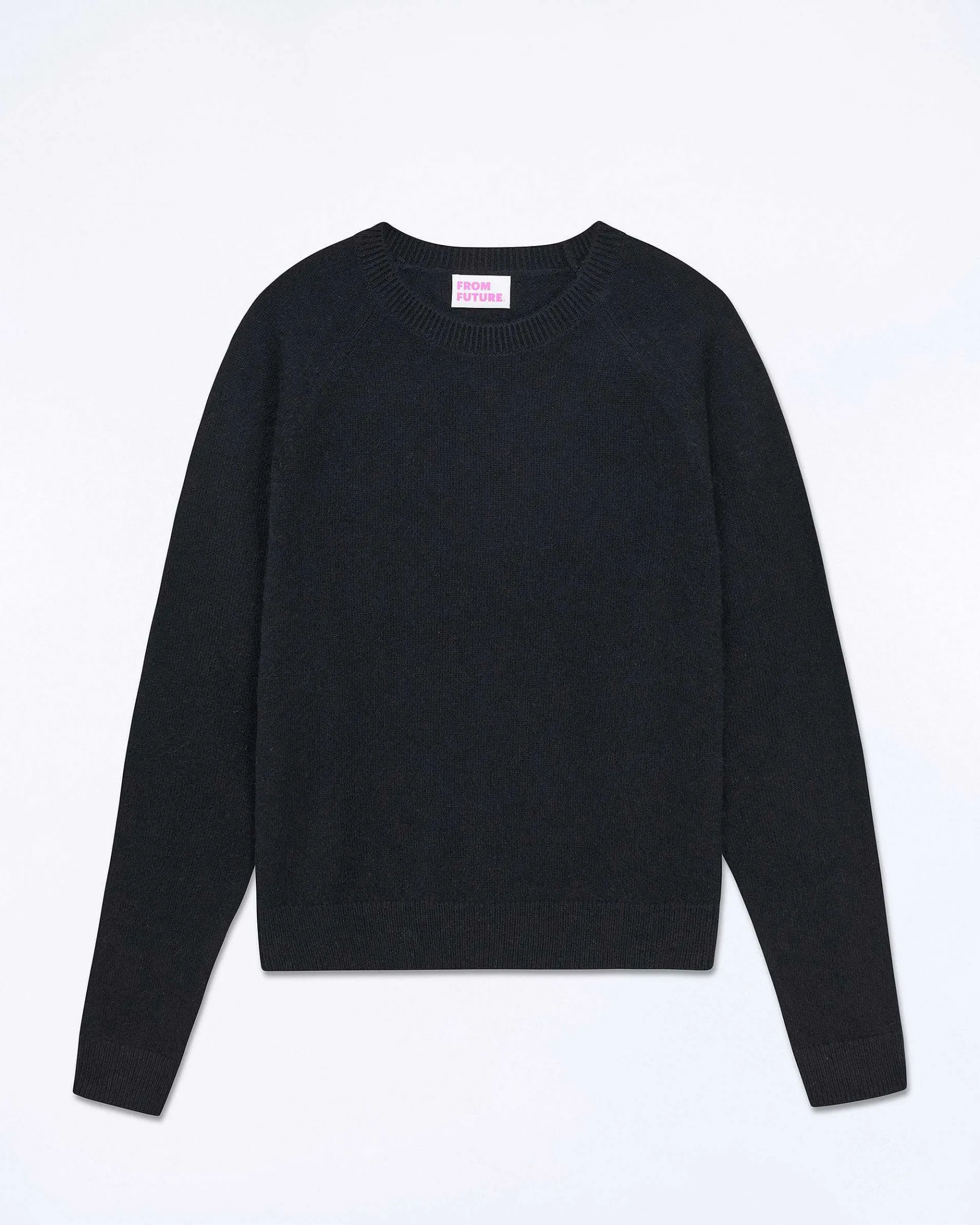 Online FROM FUTURE Pull Col Rond Manches Raglan Light Noir