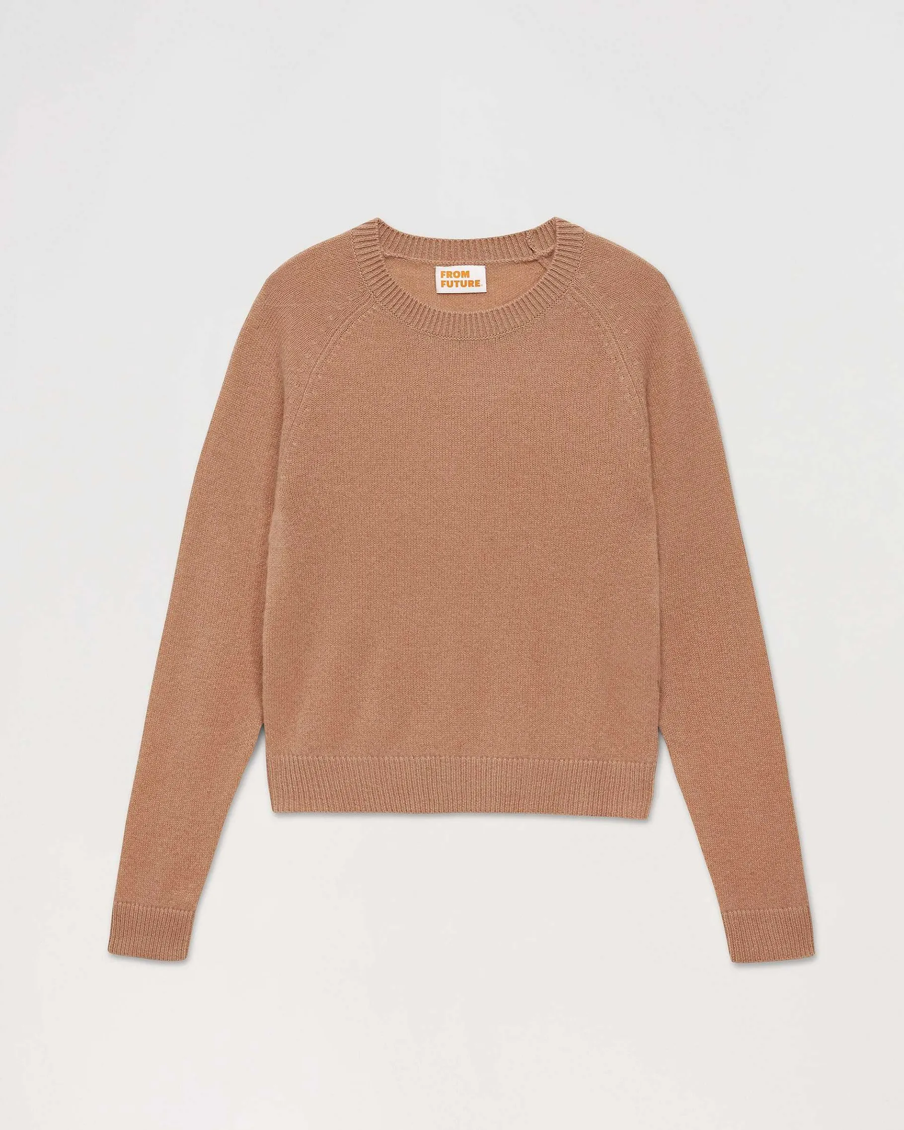 Outlet FROM FUTURE Pull Col Rond Manches Raglan Light Summer Camel