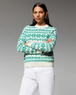 Clearance FROM FUTURE Pull Col Rond Norvegien Bicolore Winter Fuschia