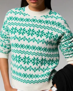 Clearance FROM FUTURE Pull Col Rond Norvegien Bicolore Winter Fuschia
