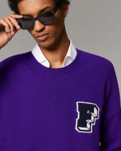 Discount FROM FUTURE Pull Col Rond Oversize Winter Purple