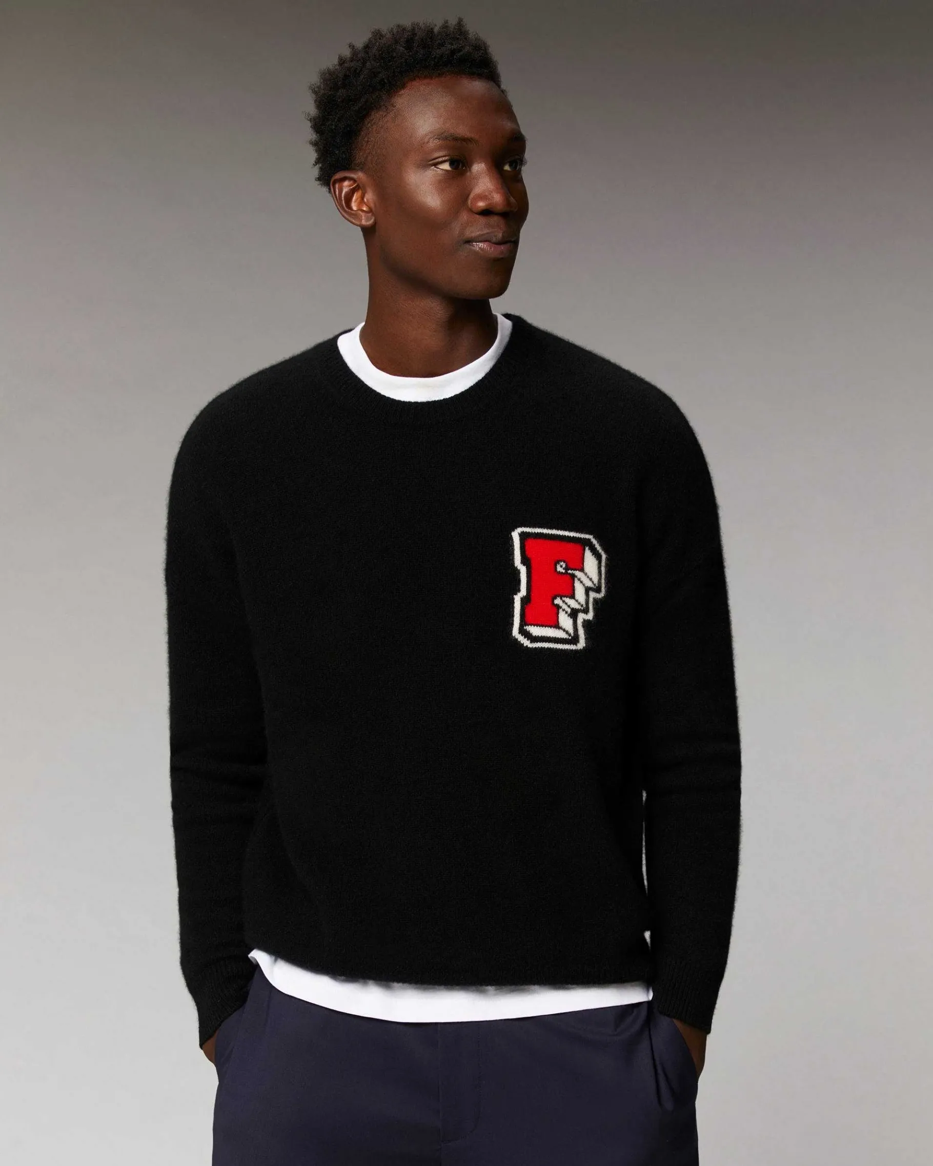 Best FROM FUTURE Pull Col Rond Oversize Noir