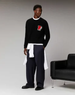 FROM FUTURE Pull Col Rond Oversize Noir