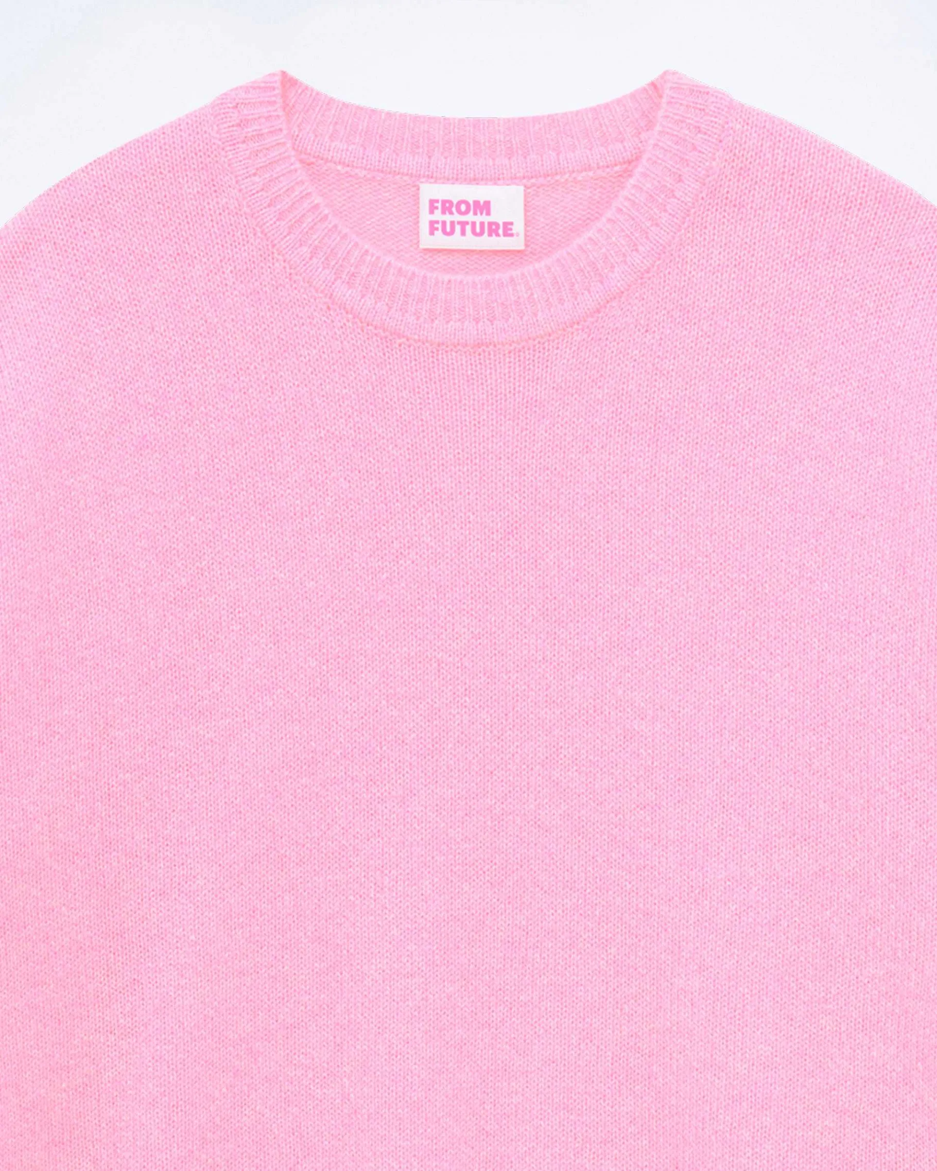 Hot FROM FUTURE Pull Col Rond Oversize Magic Pink Mouline