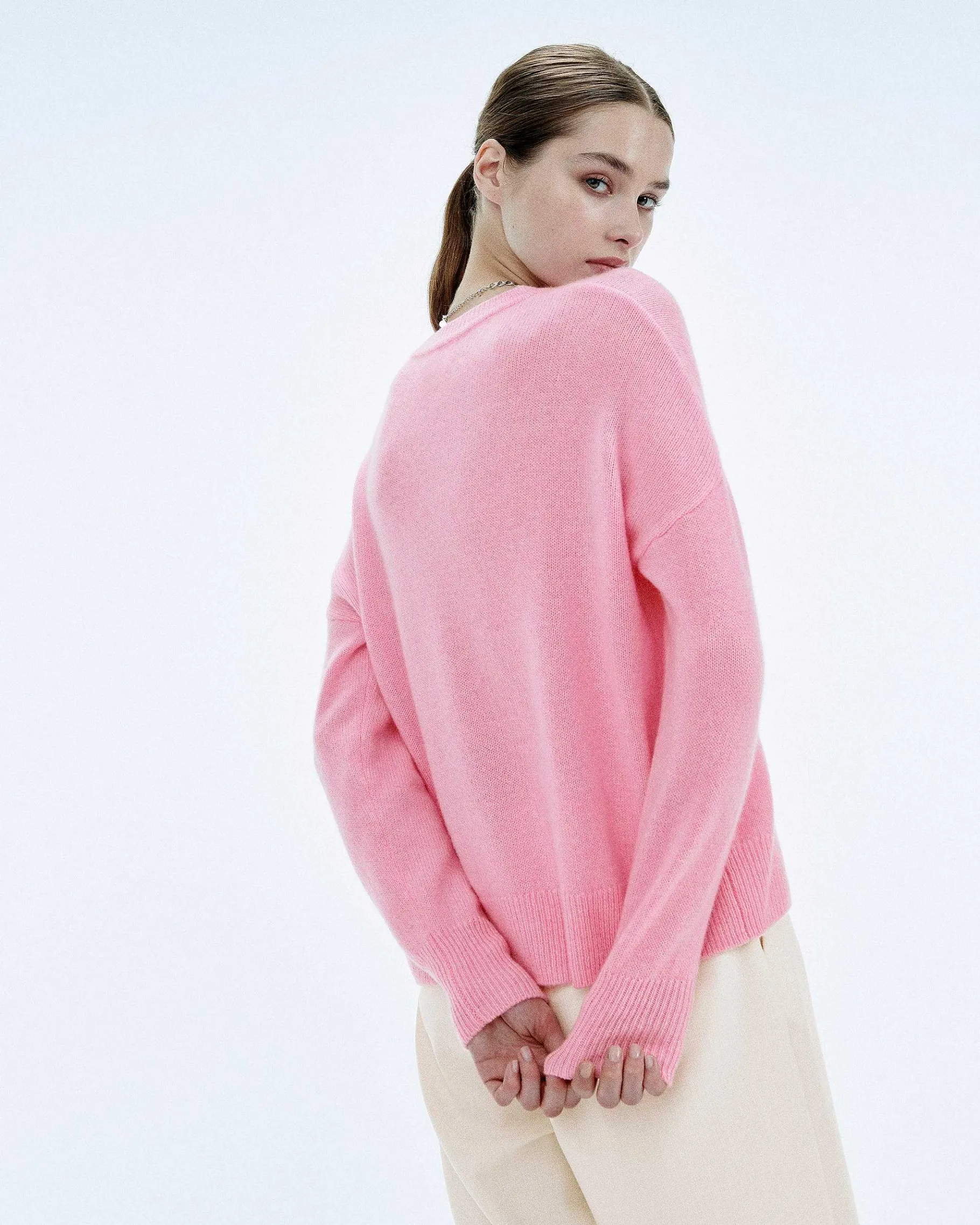 Best FROM FUTURE Pull Col Rond Oversize Magic Pink Mouline