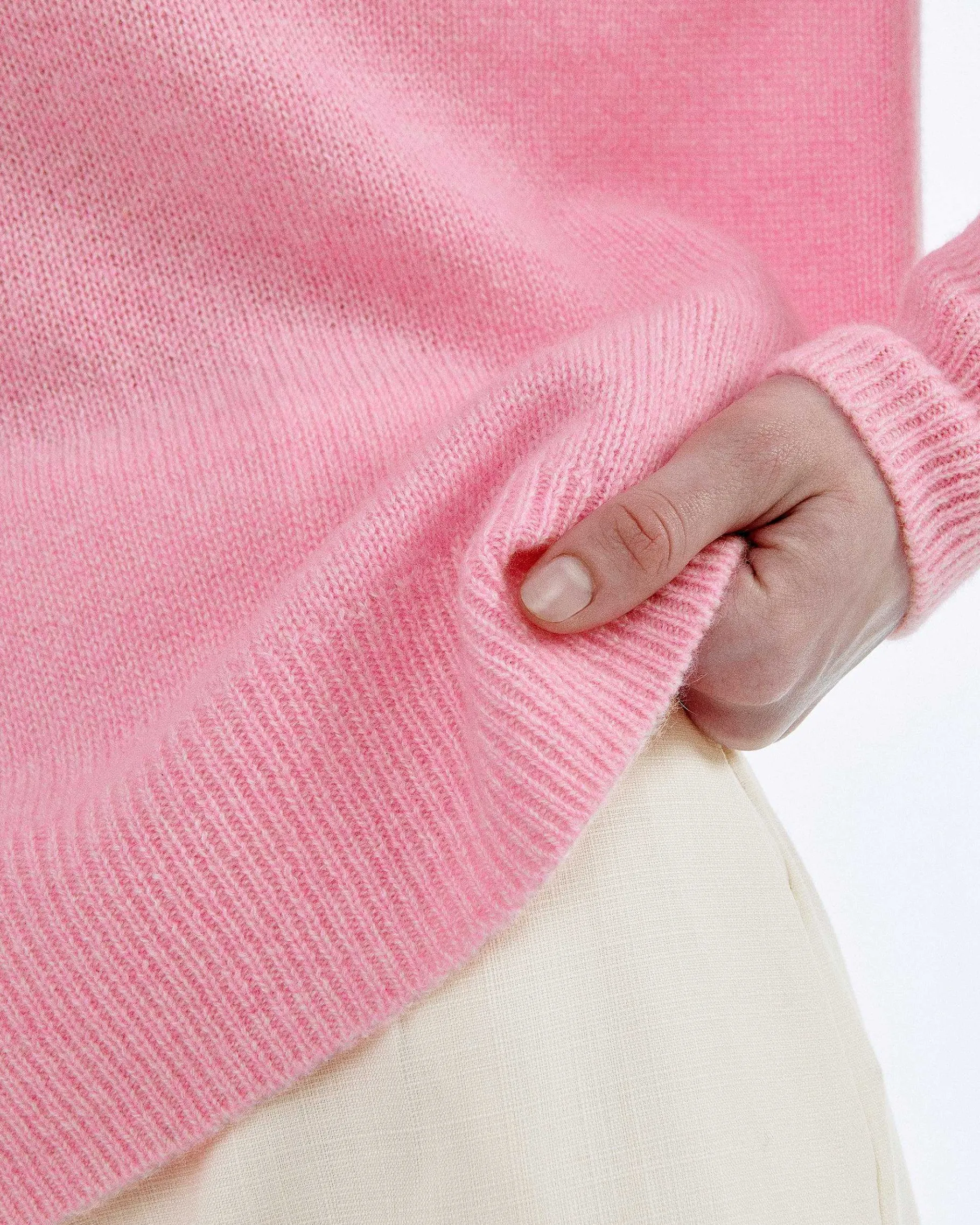 Best FROM FUTURE Pull Col Rond Oversize Magic Pink Mouline