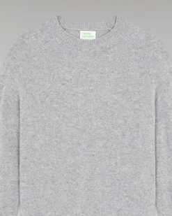 Discount FROM FUTURE Pull Col Rond Oversize Leger Gris Chine Fonce