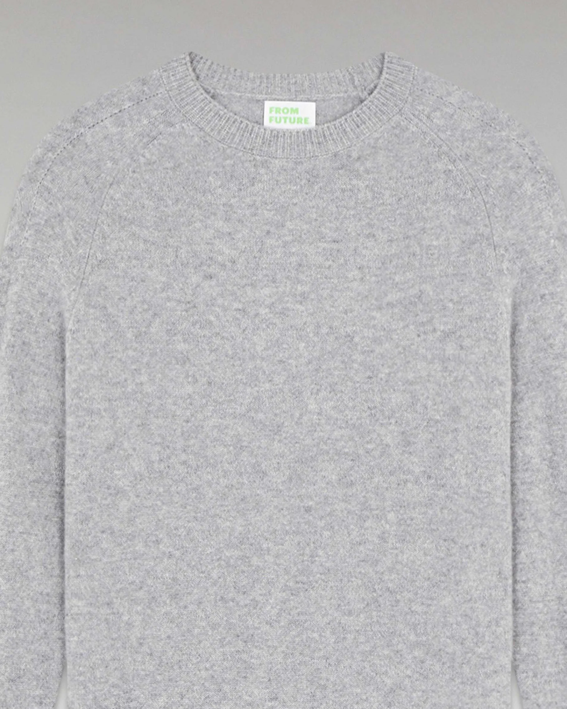 Discount FROM FUTURE Pull Col Rond Oversize Leger Gris Chine Fonce