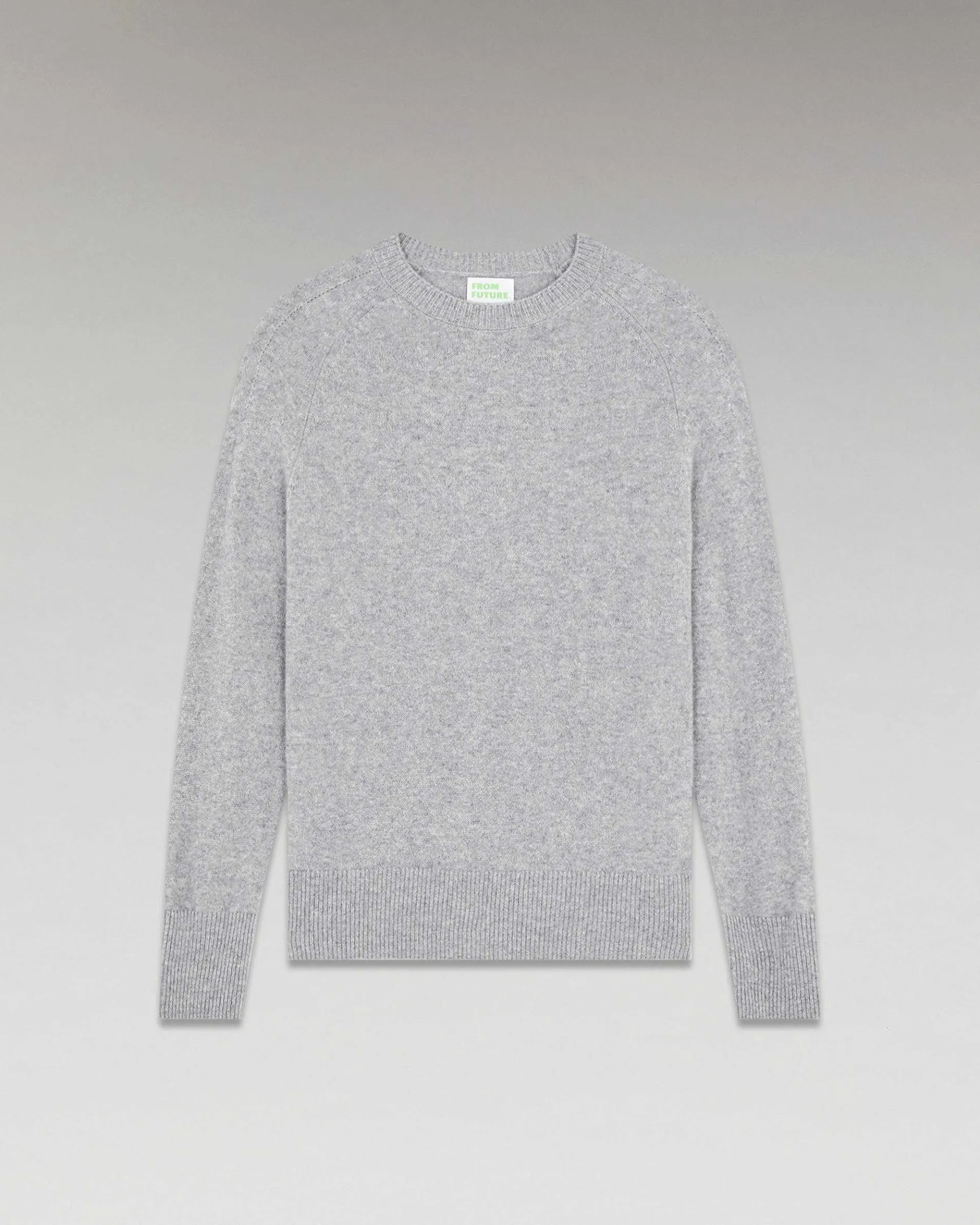 Discount FROM FUTURE Pull Col Rond Oversize Leger Gris Chine Fonce
