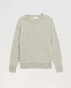 Clearance FROM FUTURE Pull Col Rond Oversize Leger Gris Chine Clair