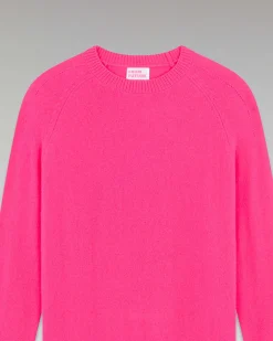 Sale FROM FUTURE Pull Col Rond Oversize Leger Winter Fuschia