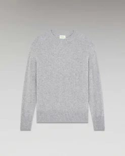 Discount FROM FUTURE Pull Col Rond Oversize Leger Gris Chine Fonce