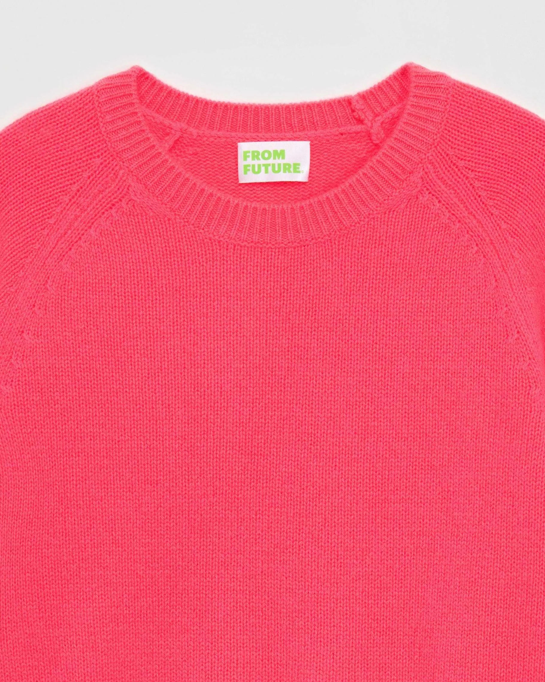 Outlet FROM FUTURE Pull Col Rond Raglan Neon Pink