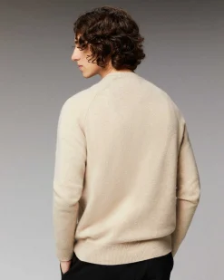 Sale FROM FUTURE Pull Col Rond Raglan Beige Chine