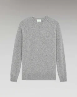 Best FROM FUTURE Pull Col Rond Raglan Gris Chine Fonce