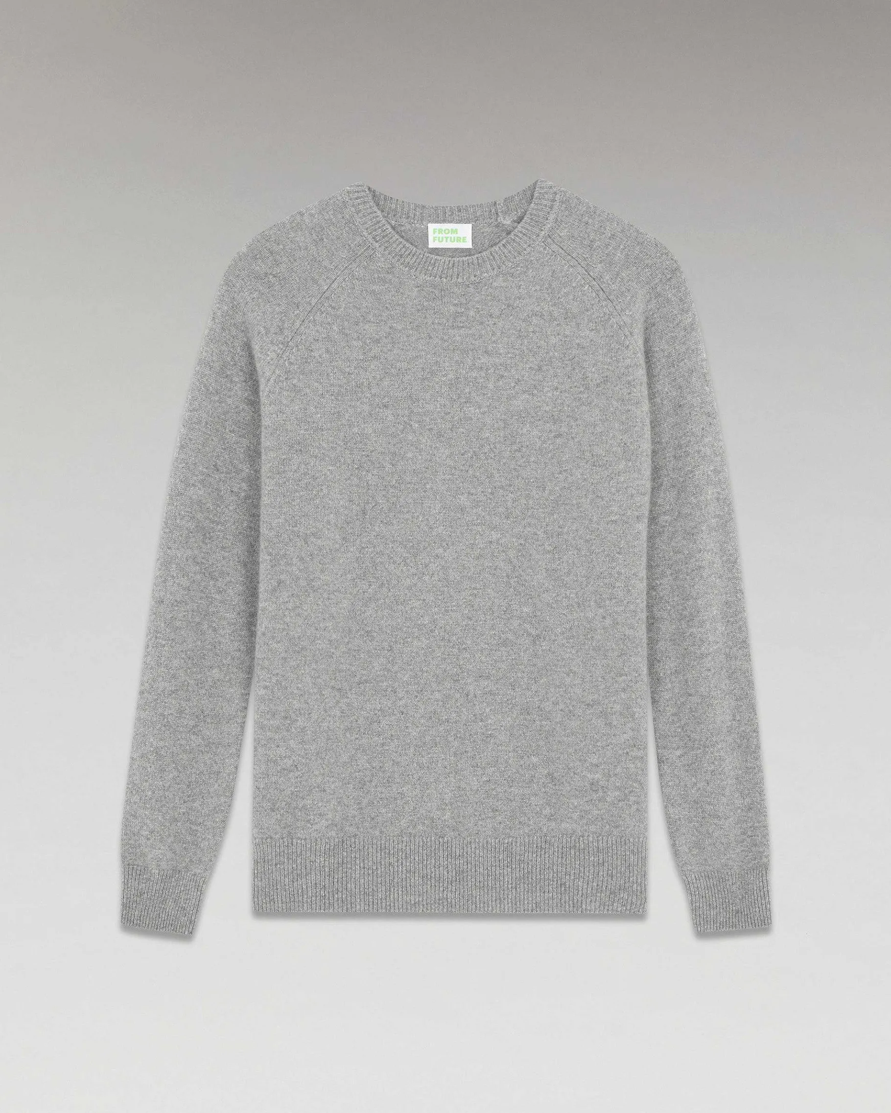 Best FROM FUTURE Pull Col Rond Raglan Gris Chine Fonce